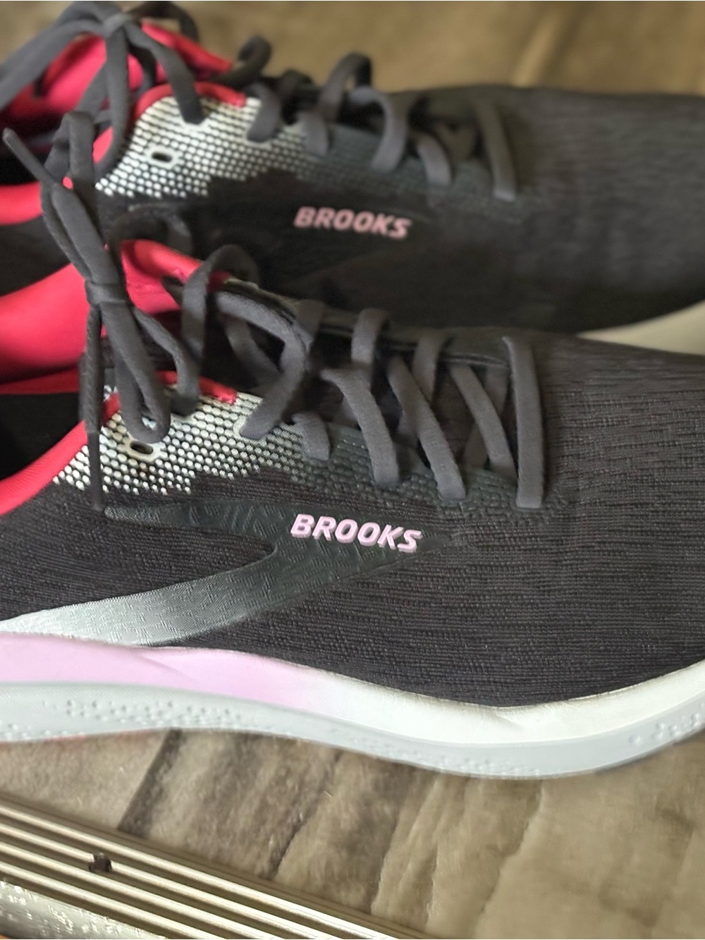 Brooks Ghost Women’s Athletic Shoes — Black with Pink